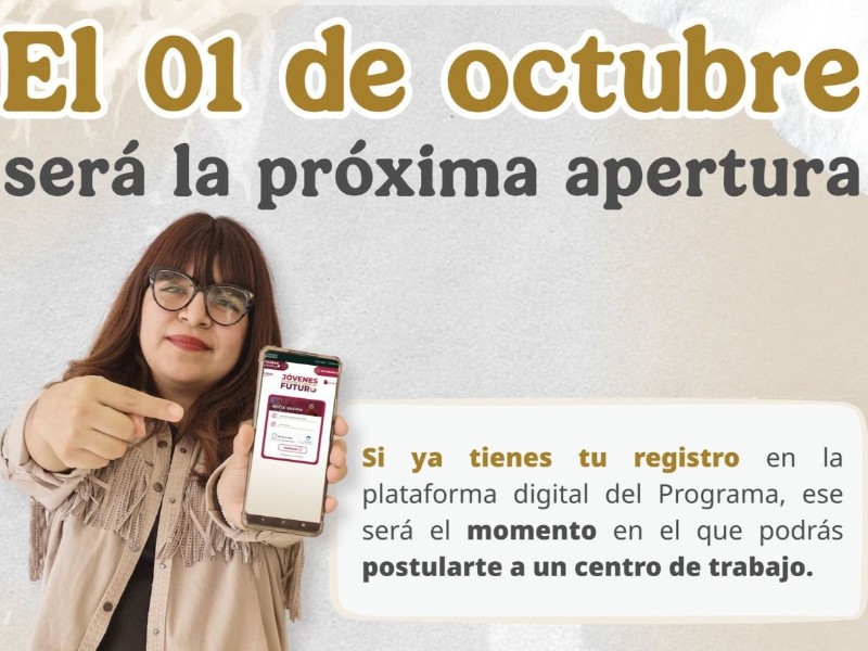 1° de octubre se abre registro para Jóvenes Construyendo el Futuro