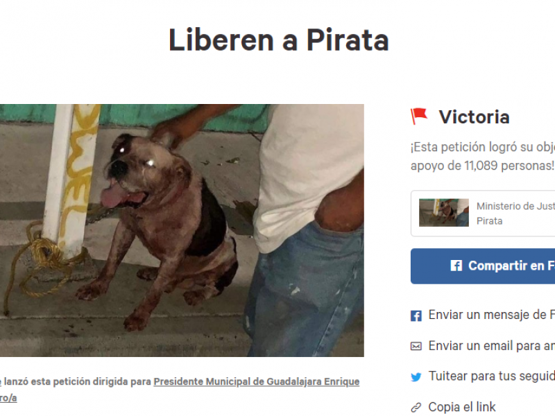 11 mil personas piden liberación de Pirata