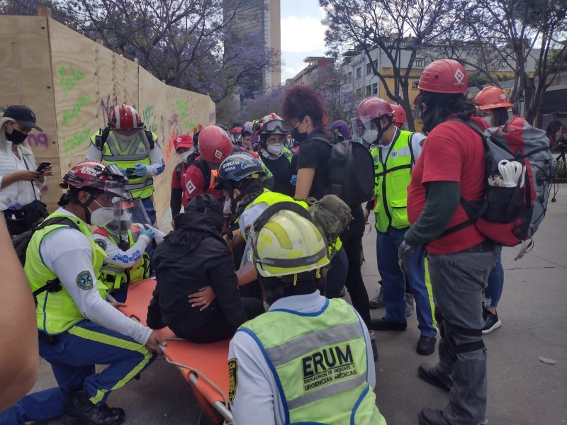 12 lesionadas en marcha feminista por el #8M en CDMX