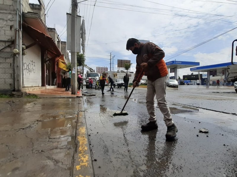 12 locales afectados por lluvia en San Mateo Atenco