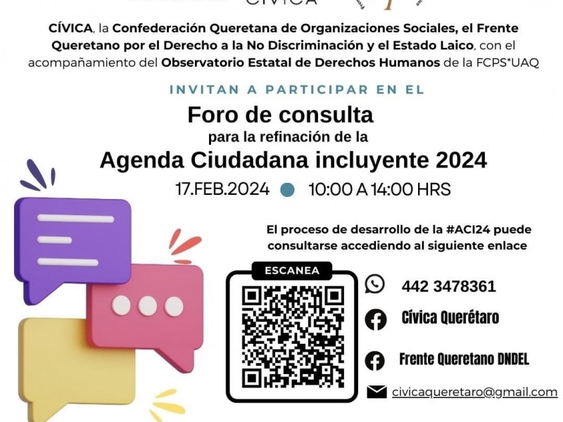 17 DE FEBRERO FORO DE LA AGENDA CIUDADANA INCLUYENTE