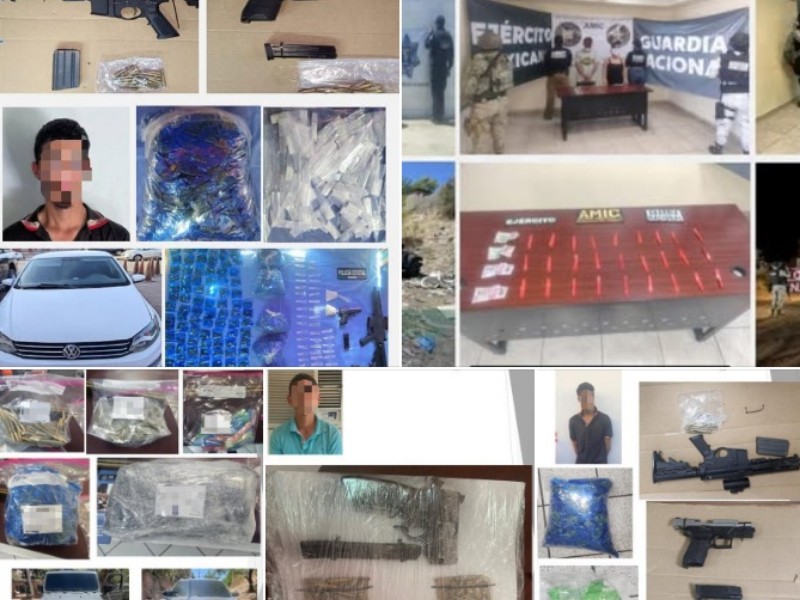 17 detenidos y aseguramientos en 11 municipios sonorenses