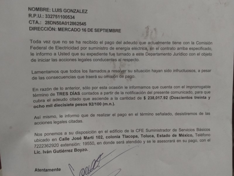 1,951 quejas en contra de CFE: PROFECO