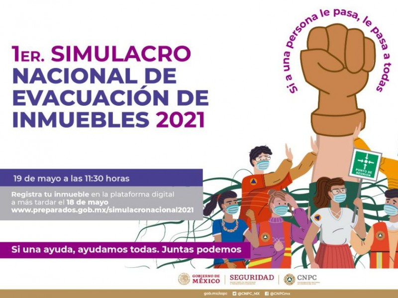 1er. Simulacro Nacional 2021 será este 19 de mayo