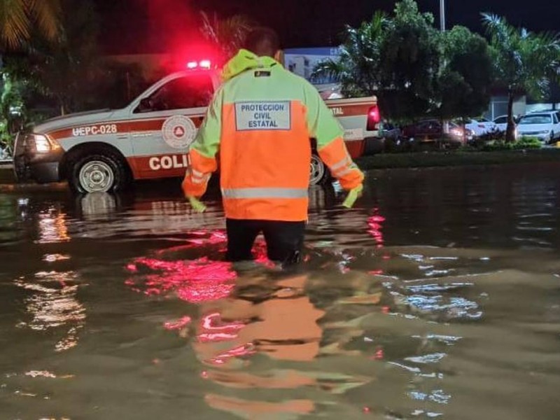 20 puntos de inundación en temporal de lluvias: Ayuntamiento Colima