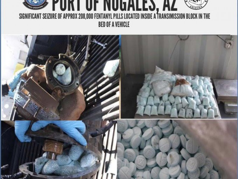 208 mil pastillas de fentanilo fueron localizadas en vehículo