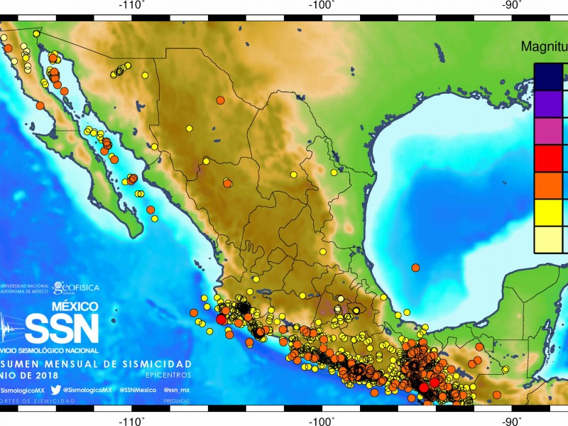 2480 sismos durante junio, Oaxaca encabeza lista: SSN