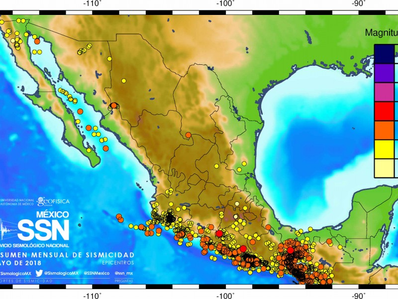 2489 sismos durante mayo: SSN