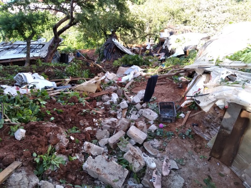 Tres viviendas fueron destruidas por deslave en Las Conchas