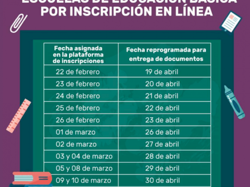 30 de abril, último día para inscribir de forma presencial