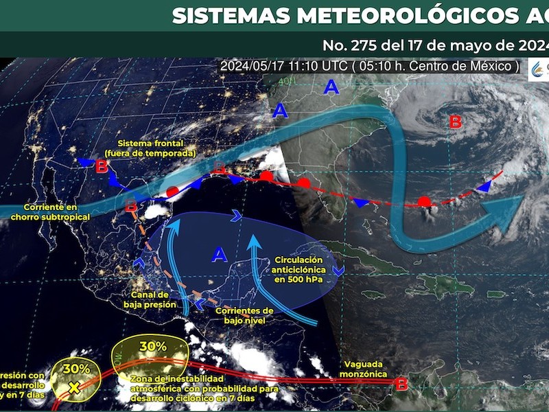 30% de probabilidad de lluvias este viernes en Toluca