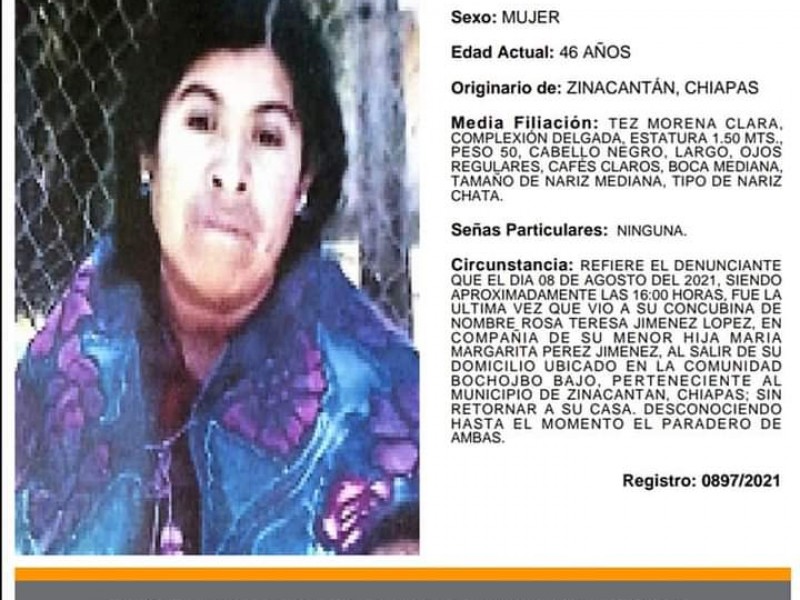 30 mujeres desaparecieron de Chiapas en agosto