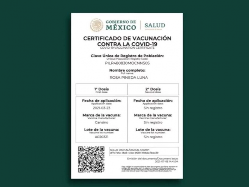 4,300 personas no pueden obtener su certificado de vacunación