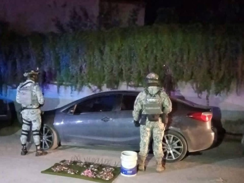 490 dosis de metanfetamina aseguradas por Ejército y Guardia Nacional