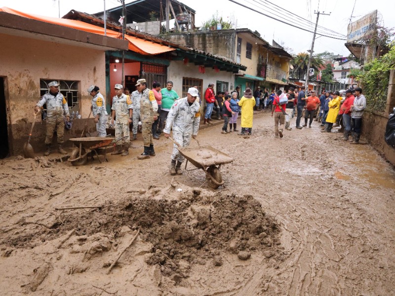 4 personas continúan desaparecidas tras lluvias en zona norte de Puebla