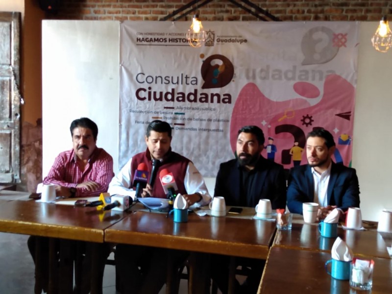 Realizarán consulta ciudadana en Guadalupe