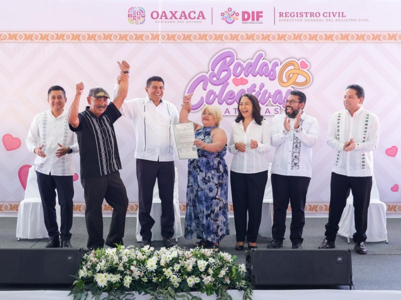 600 parejas Oaxaqueñas contraen matrimonio en Boda Colectiva 2024