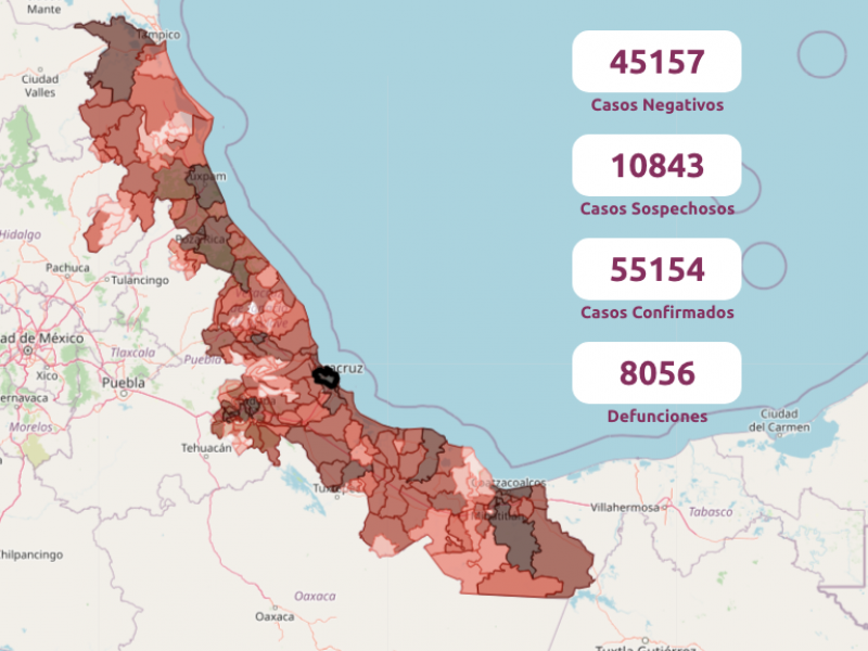 71 nuevos contagios de COVID19 en Veracruz, en las últimas