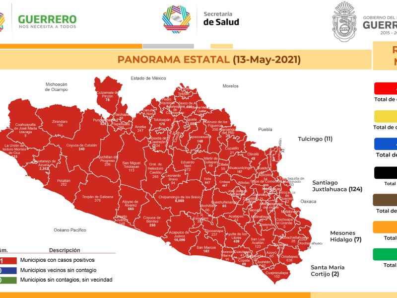 74 nuevos contagios COVID19 en Guerrero, suman 40,445