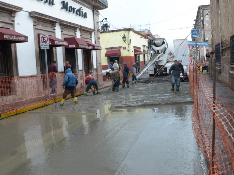80% de avance en calle Corregidora