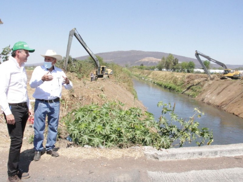 80 por ciento de avance limpieza de drenes y canales