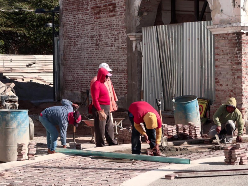 95% de avance en trabajos del centro histórico de Juchitán