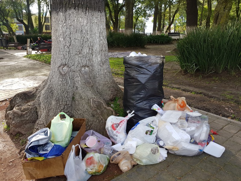 Abandonan su basura toluqueños en la Alameda 