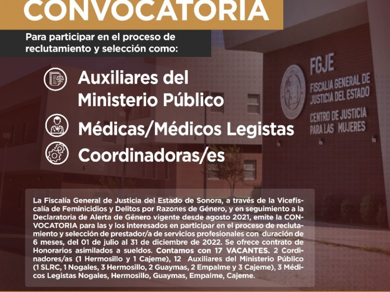 Abre espacios  la Fiscalía de Sonora