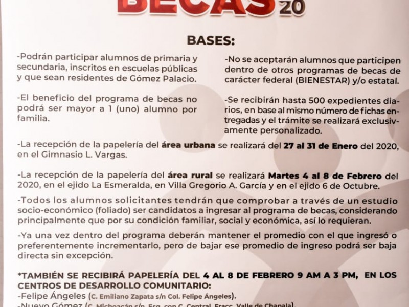 Abren convocatoria para Becas Bienestar