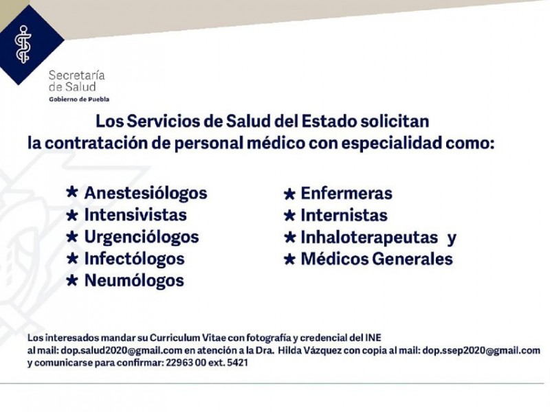 Abren convocatoria para sector salud