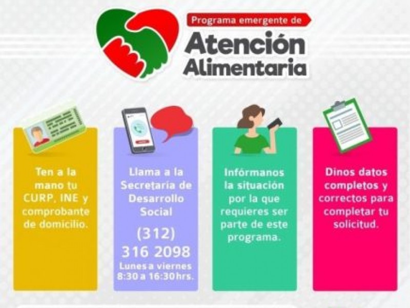 Abren más líneas para recibir solicitudes de apoyo de alimentos