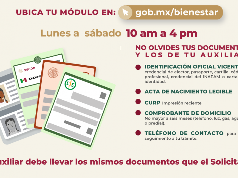 Abren registro para pensión del bienestar para adultos mayores