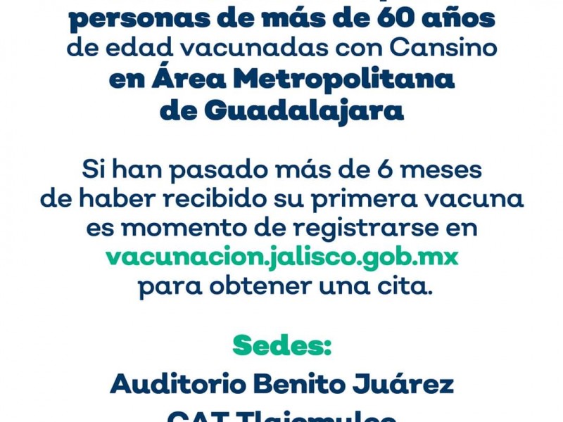 Abren registro para refuerzo de adultos mayores