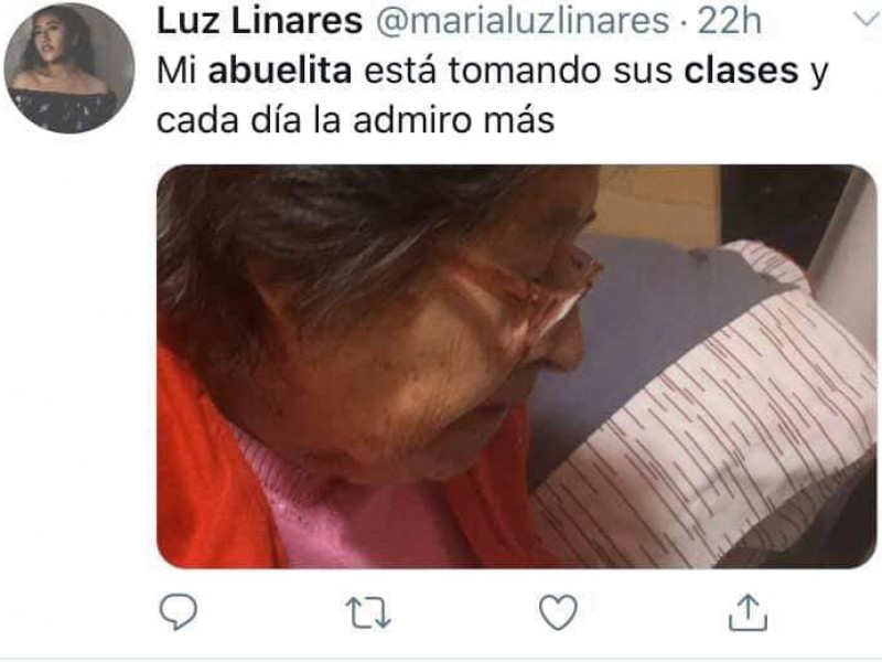 Abuelitos también aprovechan las clases en línea