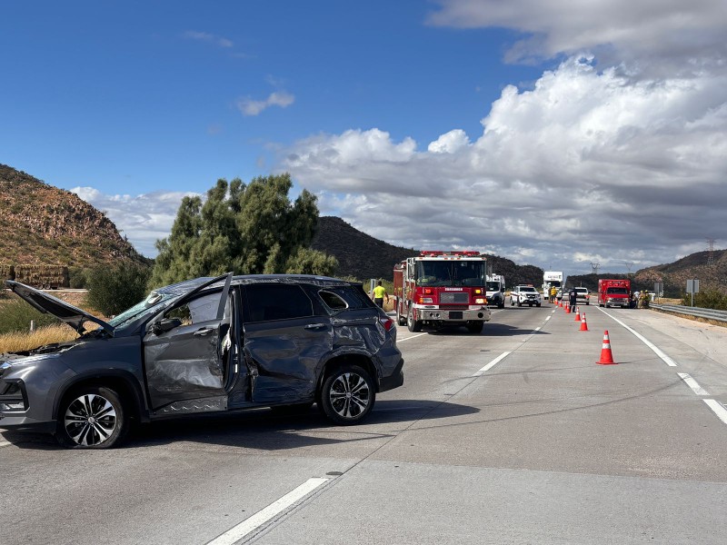 Accidente carretero Guaymas a Obregón, sin lesionados
