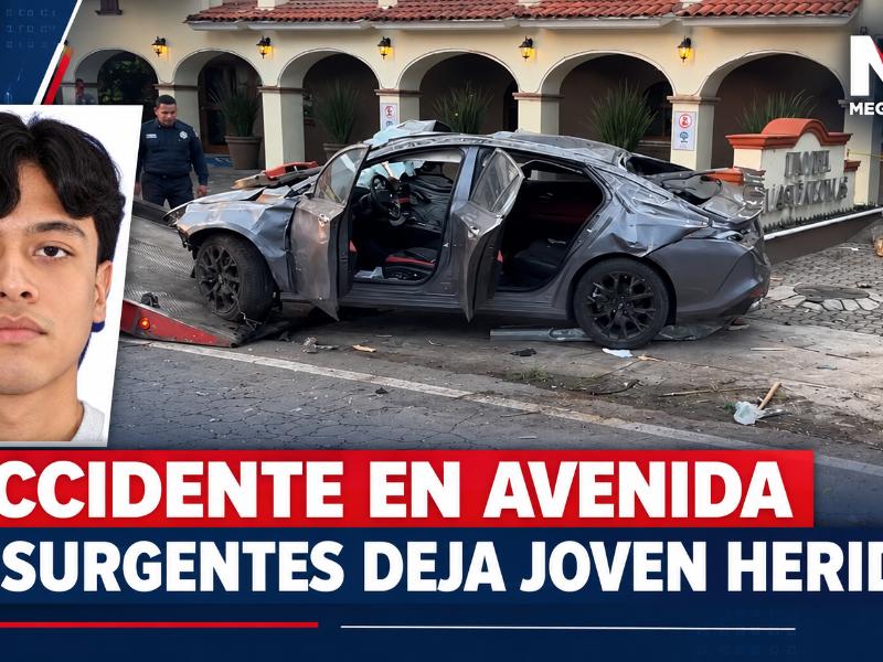 Accidente de Avenida Insurgentes deja joven herido