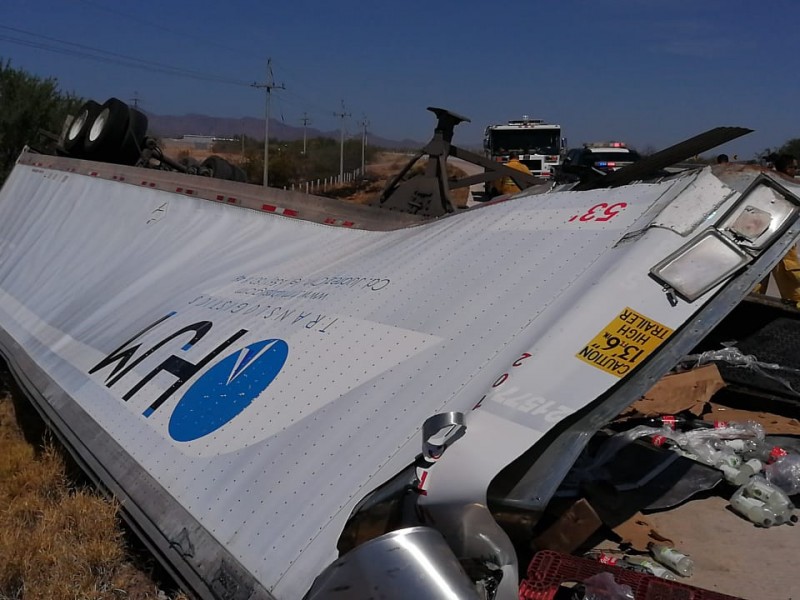 Accidente en carretera Guaymas-Hermosillo