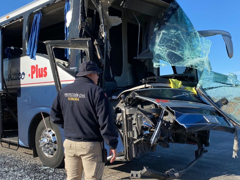 Accidente en carretera Guaymas-Hermosillo no deja lesionados