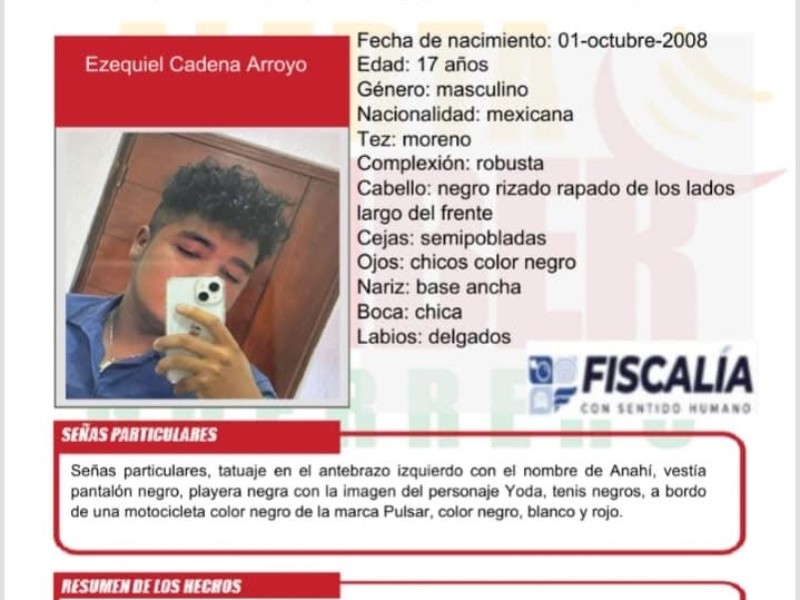 Activan Alerta AMBER por adolescente desaparecido en Petatlán