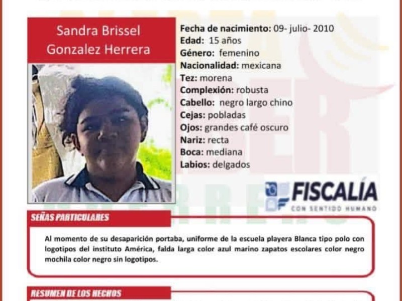 Activan Alerta Amber por desaparición de adolescente en Zihuatanejo