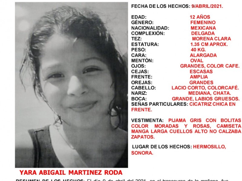 Activan alerta Amber por Yara Abigail de 12 años