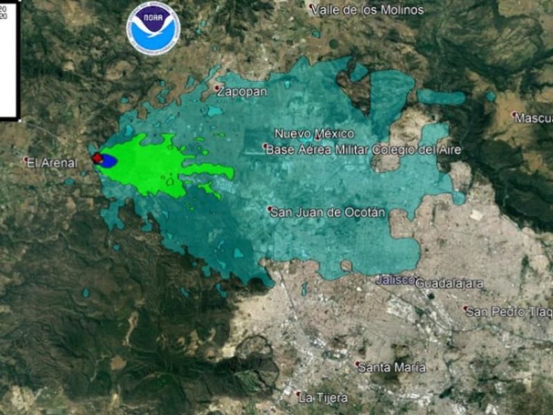 Activan alerta atmosférica en Zapopan por incendio