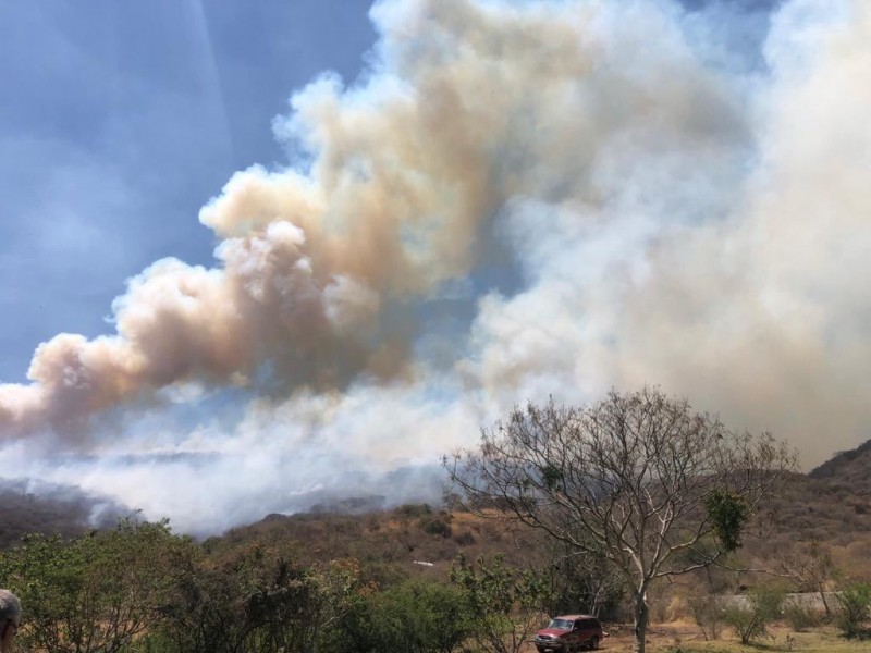 Activan alerta atmosférica por incendio forestal en cerro Totoltepec, Tlajomulco