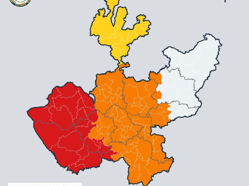 Activan alerta roja en 22 municipios de Jalisco por huracán Simon