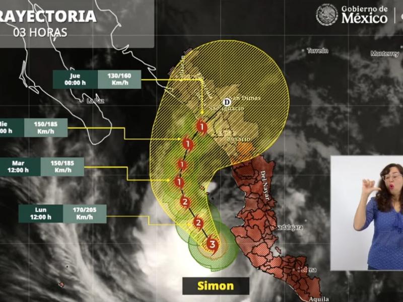 Activan en Sinaloa planes de emergencia ante posible impacto del huracán Simón