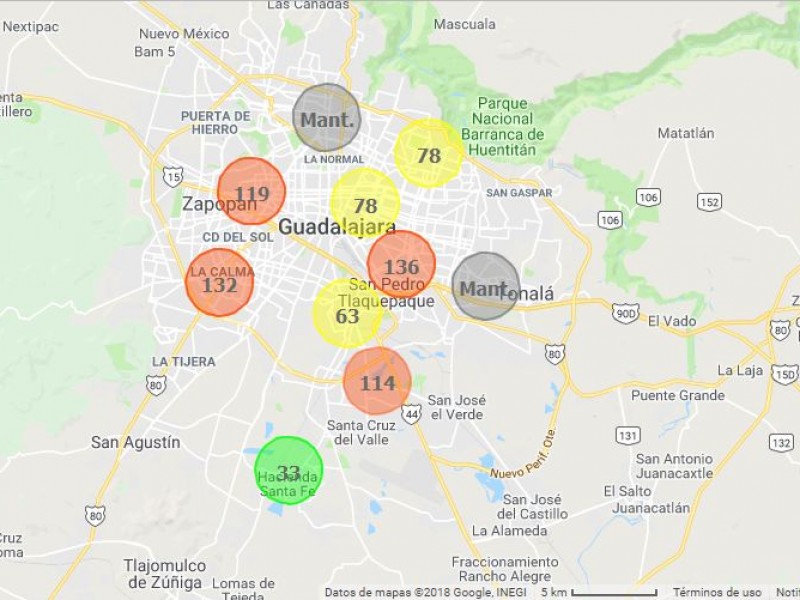 Activan precontingencia atmosférica por 136 puntos IMECA