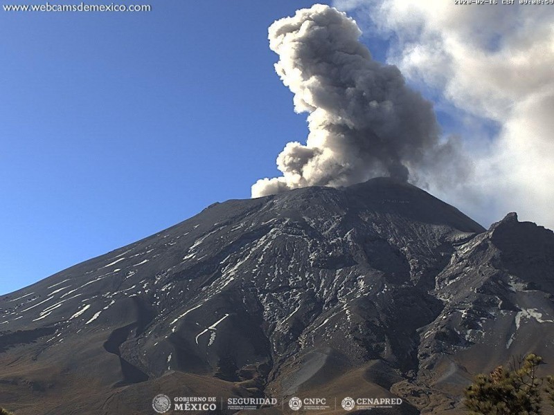Gran actividad del volcán Popocatépetl