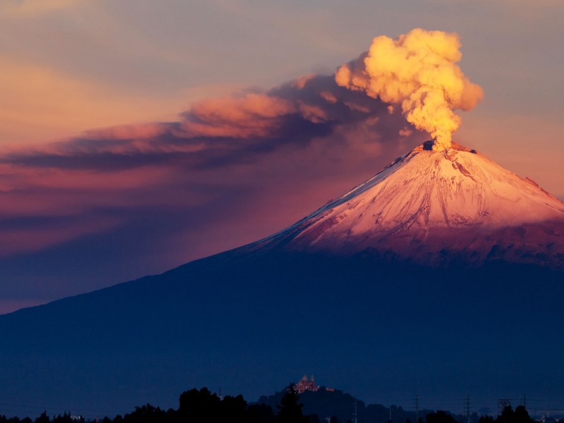 Actividad en el Popocatépetl