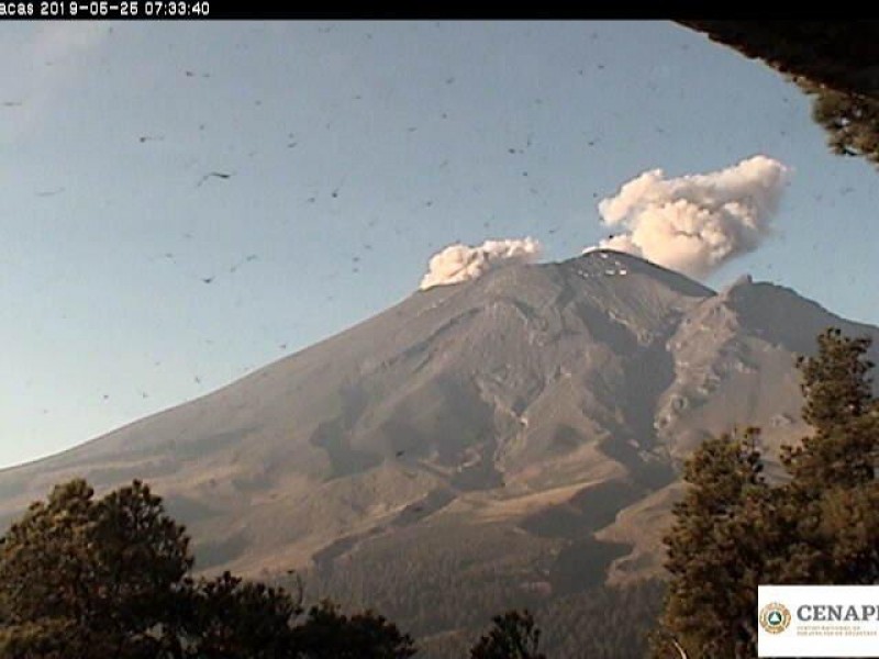 Actividad moderada en el Popocatépetl