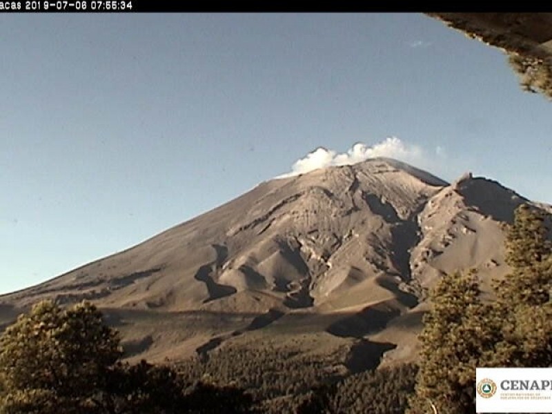 Actividad moderada en el Popocatépetl